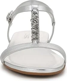 Naturalizer Teach Ankle Straps Women's Sandals Silver Leather : 5.5 M (B), Leather/Rubber - Image 4