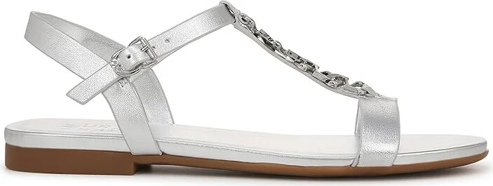 Naturalizer Teach Ankle Straps Women's Sandals Silver Leather : 5.5 M (B), Leather/Rubber - Image 6