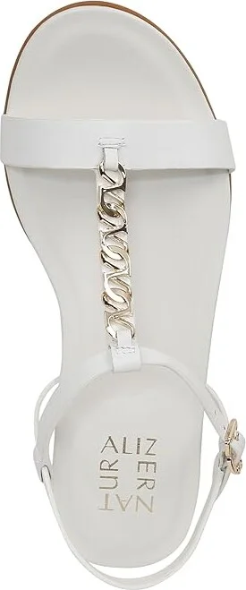 Naturalizer Teach Ankle Straps Women's Sandals White Leather : 6.5 W (C), Leather/Rubber - Image 2