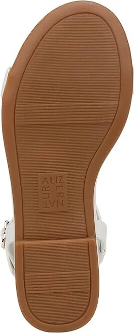Naturalizer Teach Ankle Straps Women's Sandals White Leather : 6.5 W (C), Leather/Rubber - Image 3