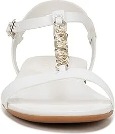Naturalizer Teach Ankle Straps Women's Sandals White Leather : 6.5 W (C), Leather/Rubber - Image 4