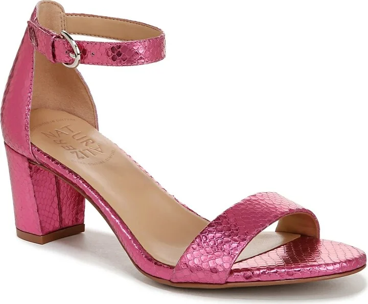 Pink Metallic Snake Print Leather