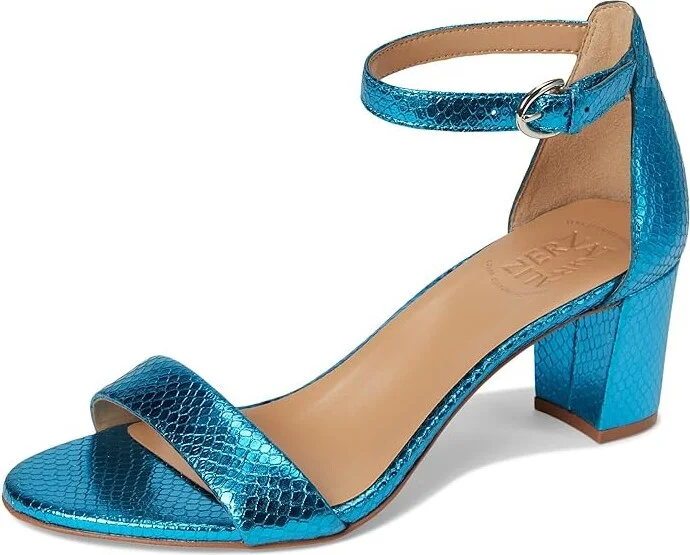 Naturalizer Vera Women's Shoes Blue Metallic Snake Print Leather : 8 W (C) - Image 5