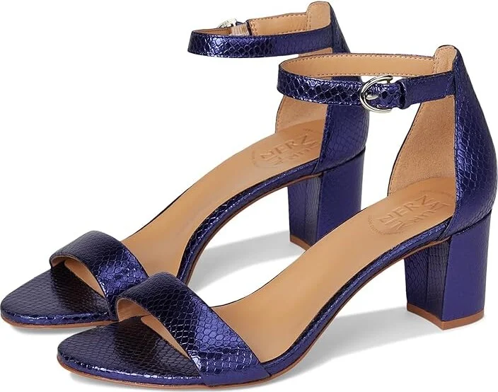 Naturalizer Vera Women's Shoes Future Dusk Blue Metallic Snake Print Leather : 11 W (C)