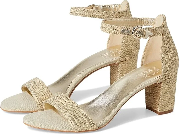 Naturalizer Vera Women's Shoes Natural Gold Woven Fabric : 9 N (AA), Leather