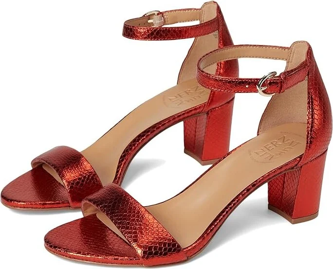 Naturalizer Vera Women's Shoes Orange Metallic Snake Print Leather : 8.5 W (C)