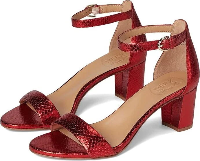 Naturalizer Vera Women's Shoes Red Metallic Snake Print Leather : 7.5 M (B)