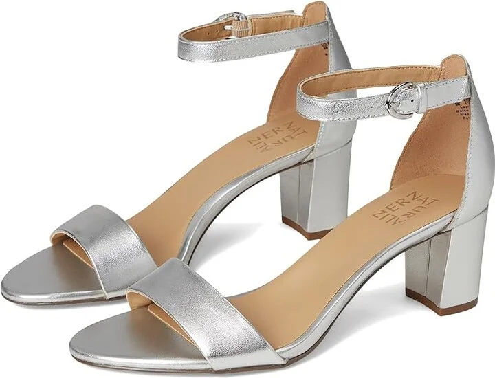 Naturalizer Vera Women's Shoes Silver Leather : 8 WW (E)