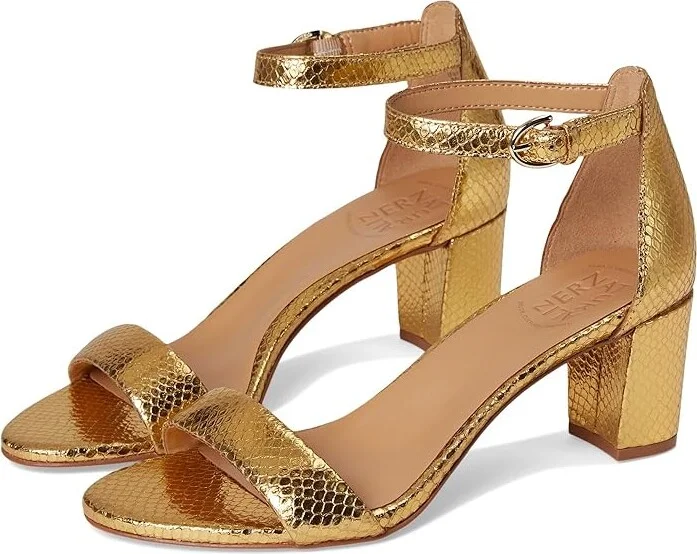 Naturalizer Vera Women's Shoes Yellow Metallic Snake Print Leather : 12 M (B)