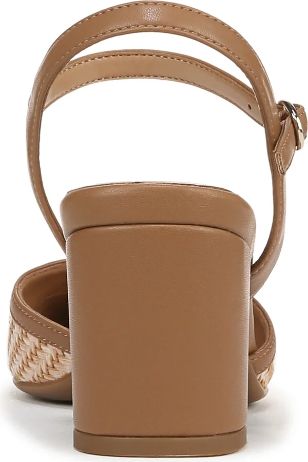 Naturalizer Wave Square Toe Ankle Strap Pumps - Tan Multi Woven Straw/Faux Leather - Image 3