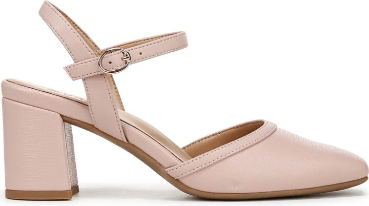 Naturalizer Wave Square Toe Ankle Strap Pumps - Tan Multi Woven Straw/Faux Leather - Image 10