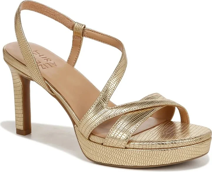 Gold Metallic Croc Print Synthetic