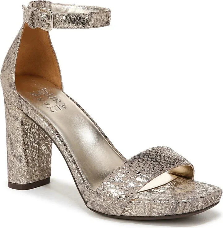 Cream/Gold Metallic Leather