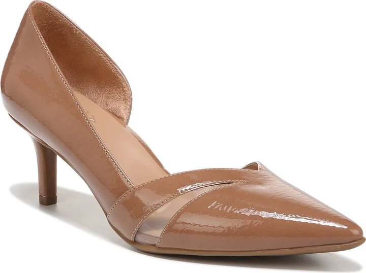 Naturalizer Womens Addie Pointed Toe High Heel Pump Cafe Brown Patent 5.5 M