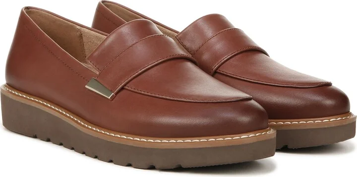 Naturalizer Womens Adiline Slip On Lightweight Loafer Cappuccino Brown Leather 9.5 N