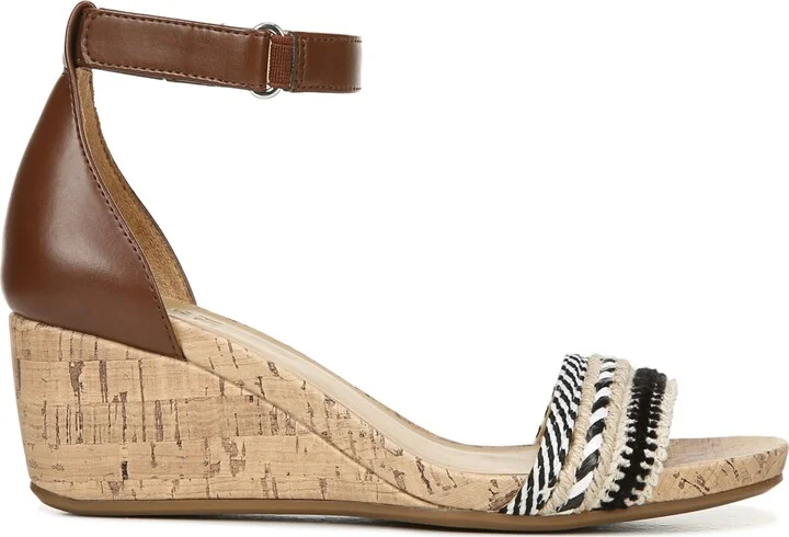 Naturalizer Women's Areda Ankle Strap Wedge Sandals - Natural Multi Faux Leather/Woven Fabric - Image 2