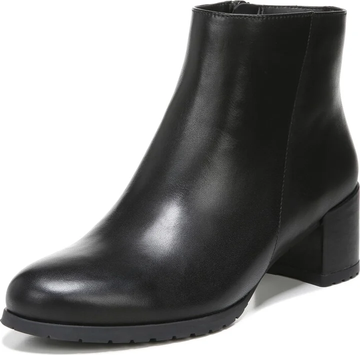 Naturalizer Womens Bay Waterproof Heeled Ankle Boot Black Leather 7 M