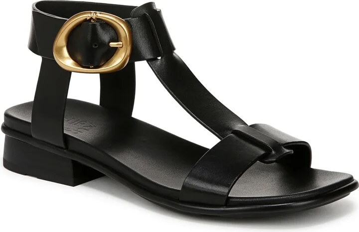 Naturalizer Women's Brandy T-Strap Stacked Low Block Heel Sandals