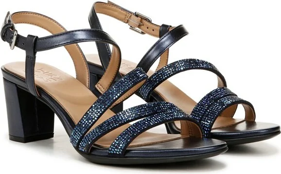 Naturalizer Women's Bridget 4 Strappy Block Heel Dress Sandal Silver Crystal 8.5 W - Image 3