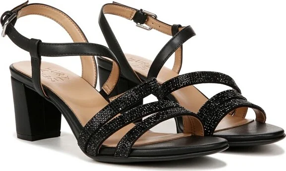 Naturalizer Women's Bridget 4 Strappy Block Heel Dress Sandal Silver Crystal 8.5 W - Image 4