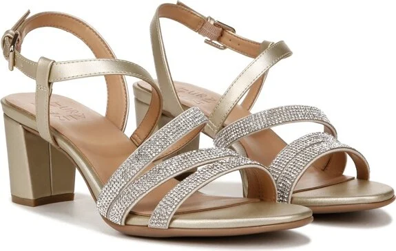 Naturalizer Women's Bridget 4 Strappy Block Heel Dress Sandal Silver Crystal 8.5 W - Image 5