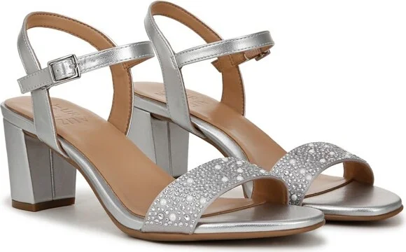 Naturalizer Women's Bristol Sandal Pearl White Satin and Fabric 8.5 M - Image 3