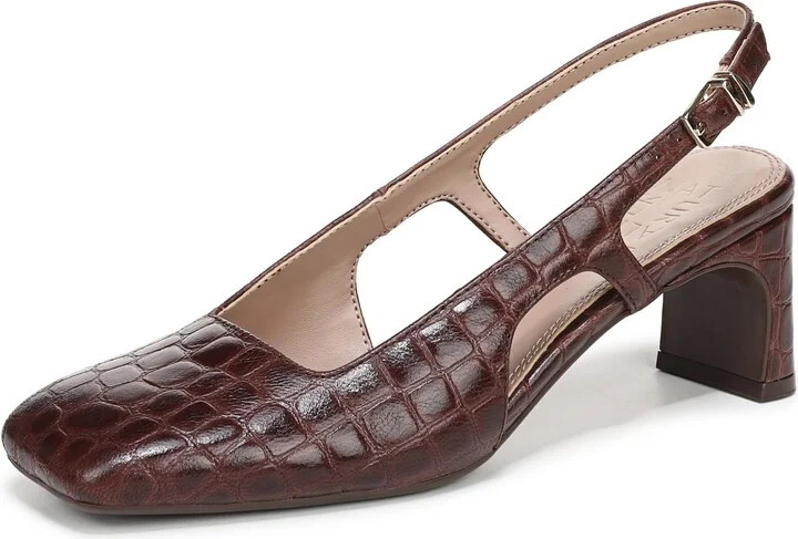 Naturalizer Women's Carmen Pump Cappuccino Croco Leather 10.5 M