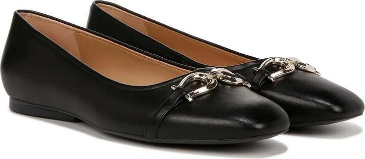 Naturalizer Womens Charlotte Ballet Flat Black Leather 8 M