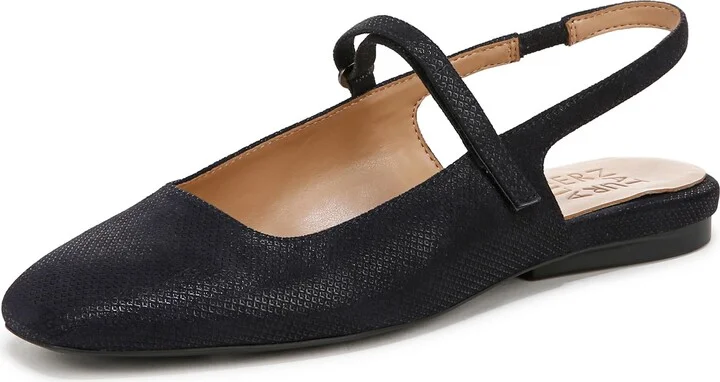 Naturalizer Women's Connie Mary Jane Flat Navy Blue Suede 11 W