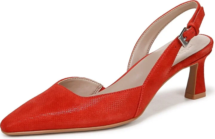 Naturalizer Womens Dalary Pump Red Suede Textured 9.5 M