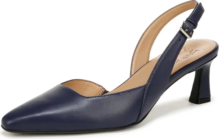 Naturalizer Womens Dalary Slingback Pump Midnight Blue Leather 11 W