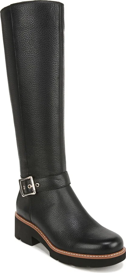 Naturalizer Womens Darry Tall Water Repellent Knee High Boot Black Leather 7.5 W