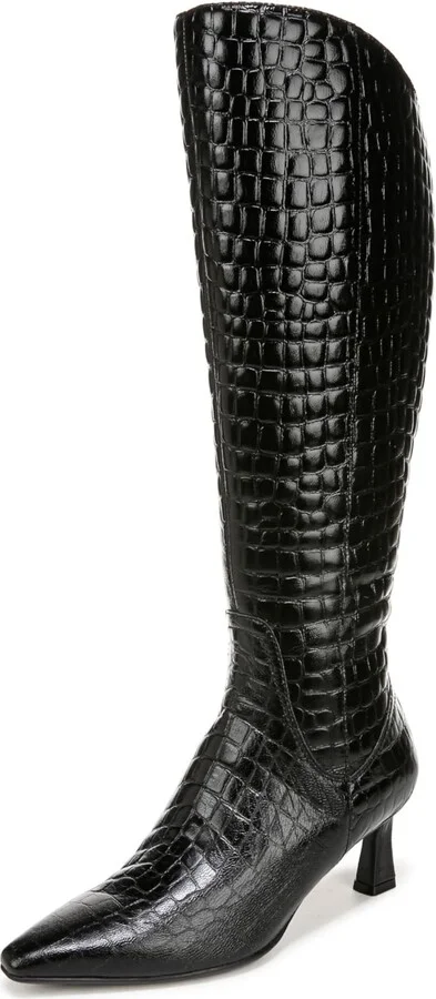 Black Croco Wide Calf