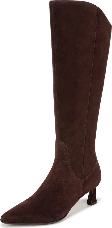Mahogany Brown Suede Wide Calf