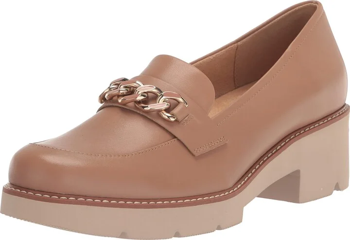 Naturalizer Womens Desi Chain Detail Platform Lug Sole Heeled Loafer