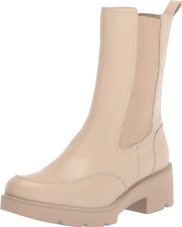 Naturalizer Women's Domino Chelsea Boot Porcelain Beige Leather 6 M
