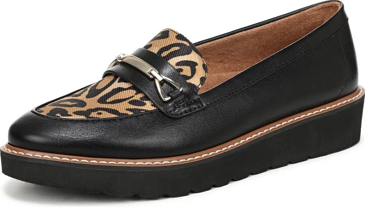Black/Leopard Faux Leather