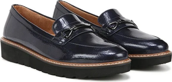 Naturalizer Womens Elin Platform Lug Sole Loafer Midnight Blue Patent 6.5 W - Image 2