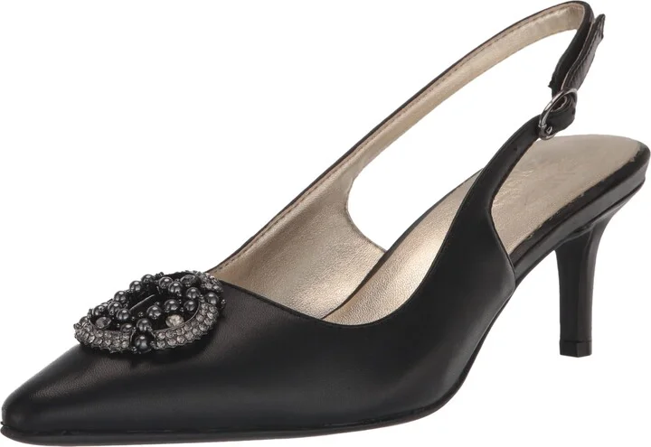 Naturalizer Women's Emily Slingback Heel Black Leather 8 M
