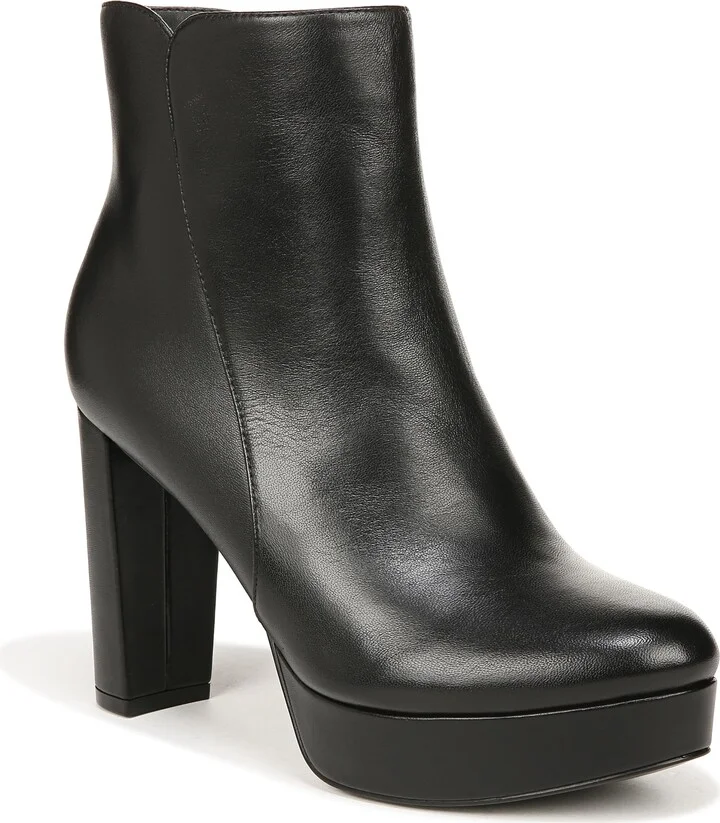 Naturalizer Womens Flavio Platform Dress Ankle Bootie Black Leather 11 M
