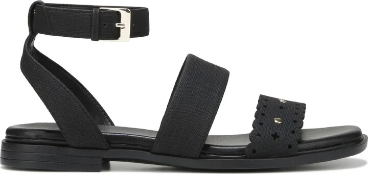Naturalizer Women's Gana Square Toe Strappy Flat Sandals - Coastal Tan Faux Leather/Straw Fabric - Image 6