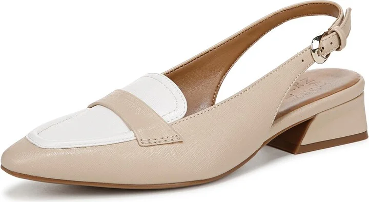 Naturalizer Womens Garner Ballet Flat Coastal Tan Colorblock 10 W