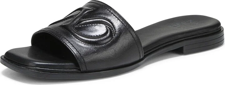 Naturalizer Womens Genevieve Slide Sandal Black Leather 11 M