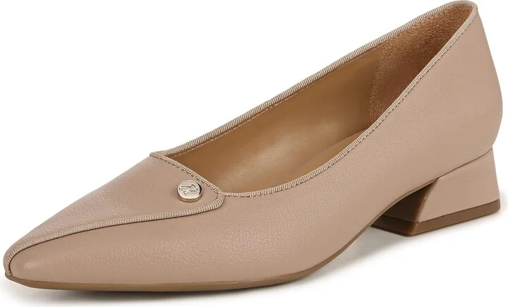 Naturalizer Womens Georgia Pointed Toe Low Block Heel Pump Blush Beige 6.5 W
