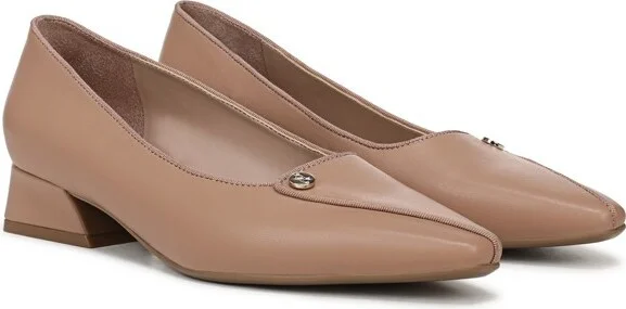 Naturalizer Womens Georgia Pointed Toe Low Block Heel Pump Brown Croco 7.5 W - Image 3
