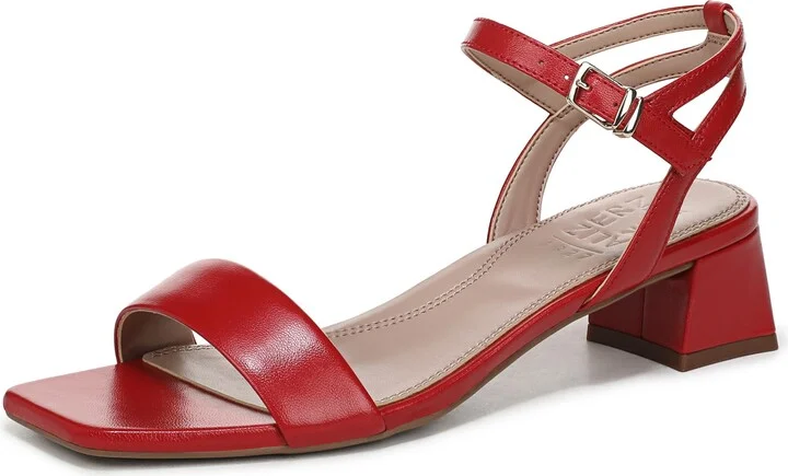 Naturalizer Women's Hana Heeled Sandal Red Leather 10 W