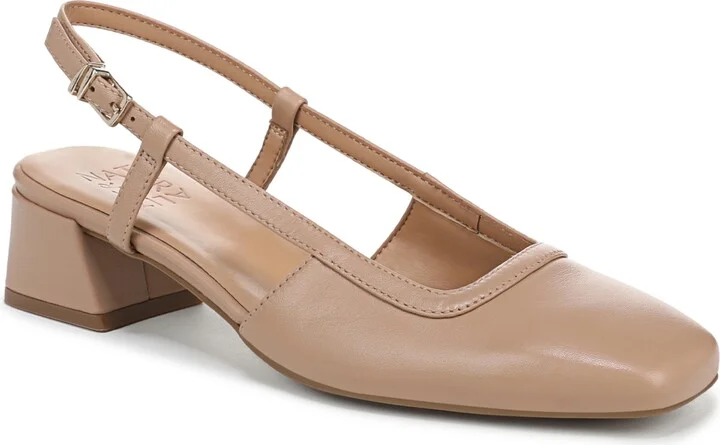 Naturalizer Women's Harper Block Heel Square Toe Slingback Pumps