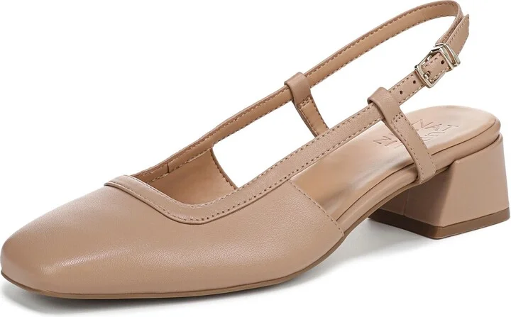Naturalizer Womens Harper Pump Crème Brulee Beige Leather 7 W
