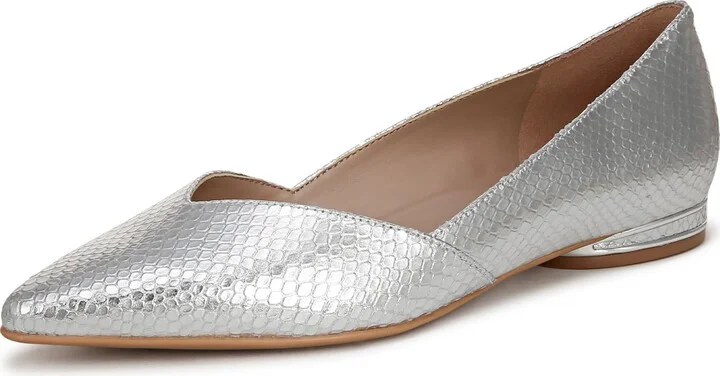 Naturalizer Womens Havana Ballet Flat Silver Snake Print Leather 8 W