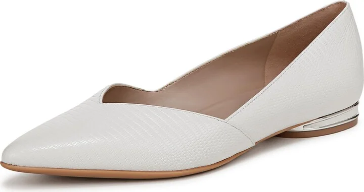 Naturalizer Womens Havana Ballet Flat Warm White Snake Print Leather 12 M
